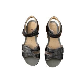 Clarks Artisan Unstructured Bronze Metallic Backstrap Leather Sandals Size 8